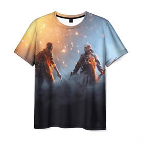 Мужская футболка 3D с принтом Battlefield 1 в Санкт-Петербурге, 100% полиэфир | прямой крой, круглый вырез горловины, длина до линии бедер | battlefield 1 | батлфилд 1