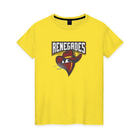 Женская футболка хлопок с принтом cs:go - Renegades team в Санкт-Петербурге, 100% хлопок | прямой крой, круглый вырез горловины, длина до линии бедер, слегка спущенное плечо | cs | go | renegades | кс