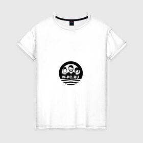 Женская футболка хлопок с принтом W-PC в Санкт-Петербурге, 100% хлопок | прямой крой, круглый вырез горловины, длина до линии бедер, слегка спущенное плечо | w pc.ru | world people and cars | wpc