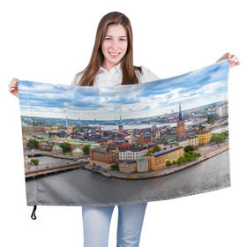 Флаг 3D с принтом Швеция в Санкт-Петербурге, 100% полиэстер | плотность ткани — 95 г/м2, размер — 67 х 109 см. Принт наносится с одной стороны | europe | stockholm | sweden | европа | ес | каникулы | отпуск | стокгольм | туризм | швеция