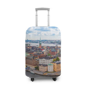 Чехол для чемодана 3D с принтом Швеция в Санкт-Петербурге, 86% полиэфир, 14% спандекс | двустороннее нанесение принта, прорези для ручек и колес | europe | stockholm | sweden | европа | ес | каникулы | отпуск | стокгольм | туризм | швеция