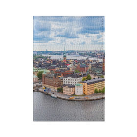 Обложка для паспорта матовая кожа с принтом Швеция в Санкт-Петербурге, натуральная матовая кожа | размер 19,3 х 13,7 см; прозрачные пластиковые крепления | europe | stockholm | sweden | европа | ес | каникулы | отпуск | стокгольм | туризм | швеция