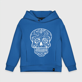 Детское худи Oversize хлопок с принтом Мексиканский череп в Санкт-Петербурге, френч-терри — 70% хлопок, 30% полиэстер. Мягкий теплый начес внутри —100% хлопок | боковые карманы, эластичные манжеты и нижняя кромка, капюшон на магнитной кнопке | color | day of the dead | dead | death | holiday | mexican skull | mexico | ornament | pattern | гитара | день мертвых | мексика | мексиканский череп | мертвецов | музыка | орнамент | поет | праздник | узоры | цветы