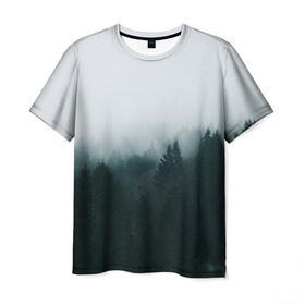 Мужская футболка 3D с принтом Лес в Санкт-Петербурге, 100% полиэфир | прямой крой, круглый вырез горловины, длина до линии бедер | лес | мрак | тамблер