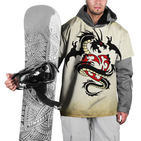 Накидка на куртку 3D с принтом Покоритель сердец в Санкт-Петербурге, 100% полиэстер |  | dragon | дракон | дракоша | змей | когти | крылья | монстр | огонь | пламя | рога | тату | татуировка | трайбл | чешуя | чудовище | шипы