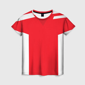 Женская футболка 3D с принтом Красивый дизайн в Санкт-Петербурге, 100% полиэфир ( синтетическое хлопкоподобное полотно) | прямой крой, круглый вырез горловины, длина до линии бедер | белый | бордовый | красивый дизайн | красный | линии | полосы | прямоугольник | треугольник | цвет