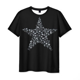 Мужская футболка 3D с принтом Алмазная звезда в Санкт-Петербурге, 100% полиэфир | прямой крой, круглый вырез горловины, длина до линии бедер | алмаз | блеск | бриллиант | драгоценность | звезда