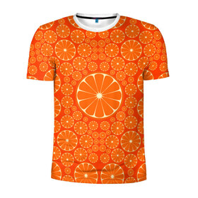 Мужская футболка 3D спортивная с принтом Апельсины в Санкт-Петербурге, 100% полиэстер с улучшенными характеристиками | приталенный силуэт, круглая горловина, широкие плечи, сужается к линии бедра | 