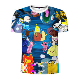 Мужская футболка 3D спортивная с принтом Adventure Time 1 в Санкт-Петербурге, 100% полиэстер с улучшенными характеристиками | приталенный силуэт, круглая горловина, широкие плечи, сужается к линии бедра | adventure time | bubblegum | dog | finn | jake | marcelline | время приключений | джейк и финн | марселин | пупырка