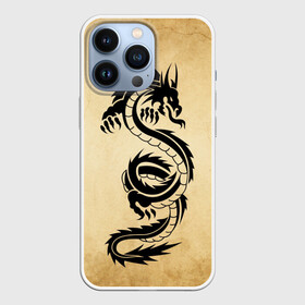 Чехол для iPhone 13 Pro с принтом Убийственный змей в Санкт-Петербурге,  |  | Тематика изображения на принте: dragon | дракон | дракоша | змей | когти | крылья | монстр | огонь | пламя | рога | тату | татуировка | трайбл | чешуя | чудовище | шипы