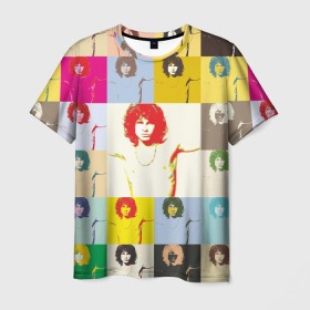 Мужская футболка 3D с принтом Pop Art Jim Morrison The Doors в Санкт-Петербурге, 100% полиэфир | прямой крой, круглый вырез горловины, длина до линии бедер | jim morrison | the doors | арт | дорс | моррисон