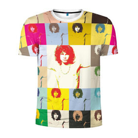 Мужская футболка 3D спортивная с принтом Pop Art Jim Morrison The Doors в Санкт-Петербурге, 100% полиэстер с улучшенными характеристиками | приталенный силуэт, круглая горловина, широкие плечи, сужается к линии бедра | jim morrison | the doors | арт | дорс | моррисон