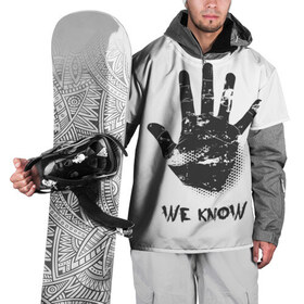 Накидка на куртку 3D с принтом We Know в Санкт-Петербурге, 100% полиэстер |  | know | we | знаем | мы | отпечаток | рука | черный