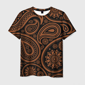 Мужская футболка 3D с принтом Paisley в Санкт-Петербурге, 100% полиэфир | прямой крой, круглый вырез горловины, длина до линии бедер | Тематика изображения на принте: орнамент | пейсли | турецкие огурцы