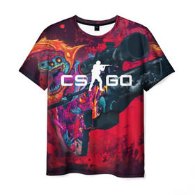 Мужская футболка 3D с принтом CS GO в Санкт-Петербурге, 100% полиэфир | прямой крой, круглый вырез горловины, длина до линии бедер | Тематика изображения на принте: cs go | hyper beast