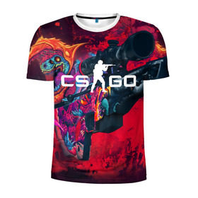 Мужская футболка 3D спортивная с принтом CS GO в Санкт-Петербурге, 100% полиэстер с улучшенными характеристиками | приталенный силуэт, круглая горловина, широкие плечи, сужается к линии бедра | cs go | hyper beast