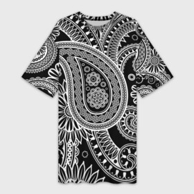 Платье-футболка 3D с принтом Paisley в Санкт-Петербурге,  |  | орнамент | пейсли | турецкие огурцы