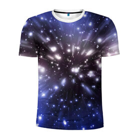 Мужская футболка 3D спортивная с принтом Звёздный космос в Санкт-Петербурге, 100% полиэстер с улучшенными характеристиками | приталенный силуэт, круглая горловина, широкие плечи, сужается к линии бедра | звёзды | космическое пространство | созвездие