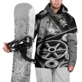 Накидка на куртку 3D с принтом Железо в Санкт-Петербурге, 100% полиэстер |  | болты | гайки | железо | механизм | стимпанк | шестеренки
