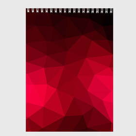 Скетчбук с принтом Polygonal в Санкт-Петербурге, 100% бумага
 | 48 листов, плотность листов — 100 г/м2, плотность картонной обложки — 250 г/м2. Листы скреплены сверху удобной пружинной спиралью | красный | полигоны | треугольники