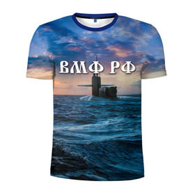 Мужская футболка 3D спортивная с принтом Подводная лодка в Санкт-Петербурге, 100% полиэстер с улучшенными характеристиками | приталенный силуэт, круглая горловина, широкие плечи, сужается к линии бедра | Тематика изображения на принте: вмф | морской флот | моряк | тельняшка | флот | якорь