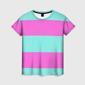 Женская футболка 3D с принтом Кислотные цвета в Санкт-Петербурге, 100% полиэфир ( синтетическое хлопкоподобное полотно) | прямой крой, круглый вырез горловины, длина до линии бедер | кислотные цвета | розовый