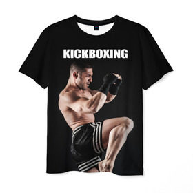 Мужская футболка 3D с принтом Kickboxing в Санкт-Петербурге, 100% полиэфир | прямой крой, круглый вырез горловины, длина до линии бедер | 