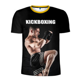 Мужская футболка 3D спортивная с принтом Kickboxing в Санкт-Петербурге, 100% полиэстер с улучшенными характеристиками | приталенный силуэт, круглая горловина, широкие плечи, сужается к линии бедра | 