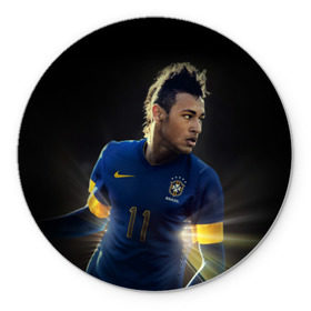 Коврик круглый с принтом Neymar в Санкт-Петербурге, резина и полиэстер | круглая форма, изображение наносится на всю лицевую часть | барселона | бразилия | неймар | футбол | футболист