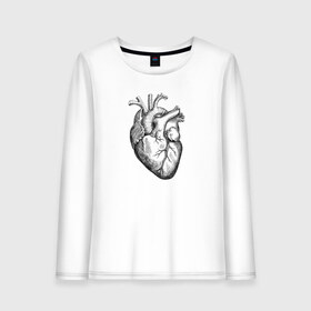 Женский лонгслив хлопок с принтом Heart в Санкт-Петербурге, 100% хлопок |  | вектор | карандаш | кардиология | кровь | мышца | орган | пульс | рисунок | сердце | черный