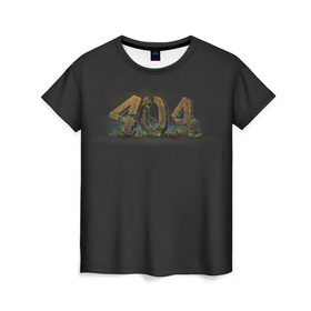 Женская футболка 3D с принтом 404 в Санкт-Петербурге, 100% полиэфир ( синтетическое хлопкоподобное полотно) | прямой крой, круглый вырез горловины, длина до линии бедер | 404 | error