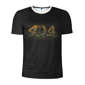 Мужская футболка 3D спортивная с принтом 404 в Санкт-Петербурге, 100% полиэстер с улучшенными характеристиками | приталенный силуэт, круглая горловина, широкие плечи, сужается к линии бедра | Тематика изображения на принте: 404 | error