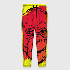 Мужские брюки 3D с принтом Fire Monkey в Санкт-Петербурге, 100% полиэстер | манжеты по низу, эластичный пояс регулируется шнурком, по бокам два кармана без застежек, внутренняя часть кармана из мелкой сетки | мартышка | обезьяна | огненная
