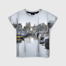 Детская футболка 3D с принтом Венеция в Санкт-Петербурге, 100% гипоаллергенный полиэфир | прямой крой, круглый вырез горловины, длина до линии бедер, чуть спущенное плечо, ткань немного тянется | Тематика изображения на принте: sity | венеция | вода | город | европа | лето | лодки | любовь | мост | свет