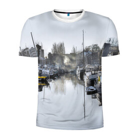 Мужская футболка 3D спортивная с принтом Венеция в Санкт-Петербурге, 100% полиэстер с улучшенными характеристиками | приталенный силуэт, круглая горловина, широкие плечи, сужается к линии бедра | sity | венеция | вода | город | европа | лето | лодки | любовь | мост | свет