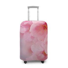Чехол для чемодана 3D с принтом Сакура в Санкт-Петербурге, 86% полиэфир, 14% спандекс | двустороннее нанесение принта, прорези для ручек и колес | весна | вишня | розовый | цветение | цветы | япония