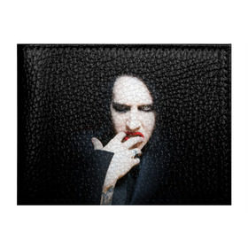 Обложка для студенческого билета с принтом Marilyn Manson в Санкт-Петербурге, натуральная кожа | Размер: 11*8 см; Печать на всей внешней стороне | звезда | знаменитость | музыка | мэрилин мэнсон | певец | рокер