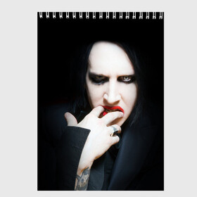 Скетчбук с принтом Marilyn Manson в Санкт-Петербурге, 100% бумага
 | 48 листов, плотность листов — 100 г/м2, плотность картонной обложки — 250 г/м2. Листы скреплены сверху удобной пружинной спиралью | звезда | знаменитость | музыка | мэрилин мэнсон | певец | рокер