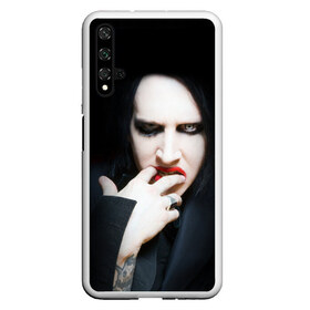Чехол для Honor 20 с принтом Marilyn Manson в Санкт-Петербурге, Силикон | Область печати: задняя сторона чехла, без боковых панелей | звезда | знаменитость | музыка | мэрилин мэнсон | певец | рокер