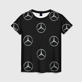 Женская футболка 3D с принтом Mercedes в Санкт-Петербурге, 100% полиэфир ( синтетическое хлопкоподобное полотно) | прямой крой, круглый вырез горловины, длина до линии бедер | мерседес