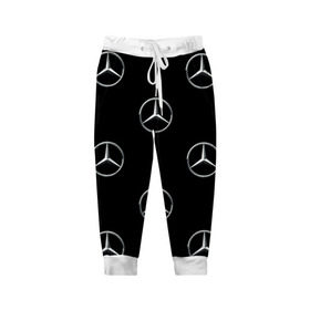 Детские брюки 3D с принтом Mercedes в Санкт-Петербурге, 100% полиэстер | манжеты по низу, эластичный пояс регулируется шнурком, по бокам два кармана без застежек, внутренняя часть кармана из мелкой сетки | мерседес