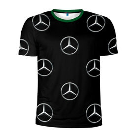 Мужская футболка 3D спортивная с принтом Mercedes в Санкт-Петербурге, 100% полиэстер с улучшенными характеристиками | приталенный силуэт, круглая горловина, широкие плечи, сужается к линии бедра | мерседес