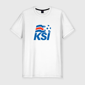 Мужская футболка премиум с принтом Сборная Исландии по футболу в Санкт-Петербурге, 92% хлопок, 8% лайкра | приталенный силуэт, круглый вырез ворота, длина до линии бедра, короткий рукав | 