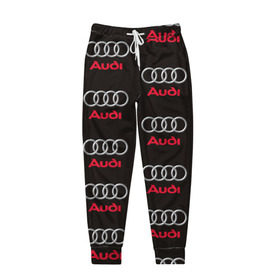 Мужские брюки 3D с принтом Audi в Санкт-Петербурге, 100% полиэстер | манжеты по низу, эластичный пояс регулируется шнурком, по бокам два кармана без застежек, внутренняя часть кармана из мелкой сетки | ауди