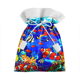 Подарочный 3D мешок с принтом Рыбки в Санкт-Петербурге, 100% полиэстер | Размер: 29*39 см | Тематика изображения на принте: аквариум | вода | лето | море | риф | рыбки | тропики | фауна