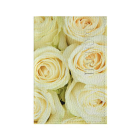 Обложка для паспорта матовая кожа с принтом Белые розы в Санкт-Петербурге, натуральная матовая кожа | размер 19,3 х 13,7 см; прозрачные пластиковые крепления | лепестки | розы | цветы