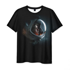 Мужская футболка 3D с принтом Астронавт в Санкт-Петербурге, 100% полиэфир | прямой крой, круглый вырез горловины, длина до линии бедер | кино | киногерой | кинофильм | космос | скафандр | супергерой. боевик
