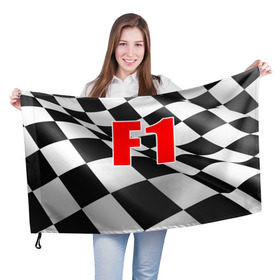 Флаг 3D с принтом Формула 1 в Санкт-Петербурге, 100% полиэстер | плотность ткани — 95 г/м2, размер — 67 х 109 см. Принт наносится с одной стороны | f1 | formula 1 | авто | автогонки | автоспорт | спорткар | финиш