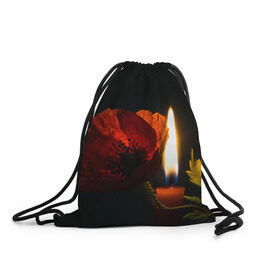 Рюкзак-мешок 3D с принтом Мак и свеча в Санкт-Петербурге, 100% полиэстер | плотность ткани — 200 г/м2, размер — 35 х 45 см; лямки — толстые шнурки, застежка на шнуровке, без карманов и подкладки | маки | свеча | цветы