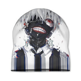Шапка 3D с принтом Токийский гуль маска в Санкт-Петербурге, 100% полиэстер | универсальный размер, печать по всей поверхности изделия | анима | аниме | анимэ | арт | гой | гуль | манга | маска | токийский